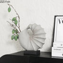 Axyaa Conch Vase Resin Floral Decor for Aesthetic Room Ambiance