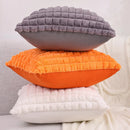 Axyaa Plush Rabbit Fur Throw Pillow Covers: Soft & Cozy Plaid Cushion Cases