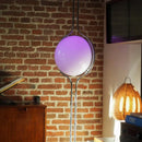 Axyaa Chrome Metal Floor Lamp with White Yellow Acrylic Ball - Modern Living Room Decor