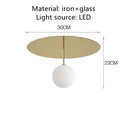 Axyaa Gold LED Ball Ceiling Light for Corridor, Bedroom, and Bar - Minimalist Designer Style