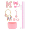 Axyaa 10pcs Tumbler Accessories Set: Straw, Cover, Cap, Boot, Stopper, Keychain, Charm