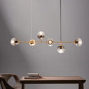 Axyaa Modern Glass Chandeliers Black Hanging Lamp for Kitchen Dining Room Bar