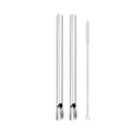 Axyaa Stainless Steel Straw Spoon Set with Brush - Durable, Reusable, & Stylish