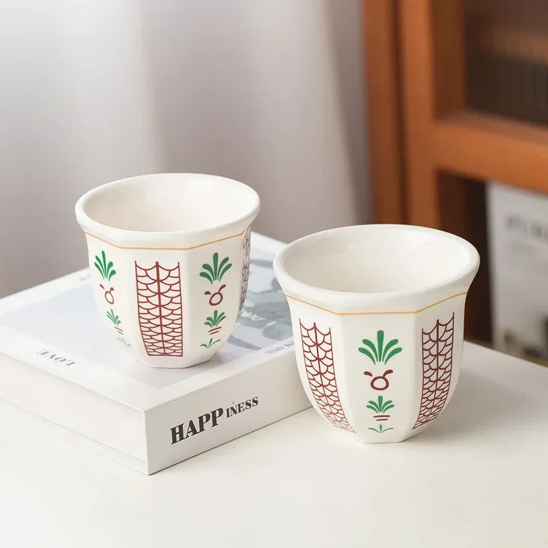 Axyaa Art Flower Espresso Cups - Set of 2