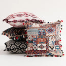 Axyaa Rust Coral Floral Boho Pillow Covers with Tassels