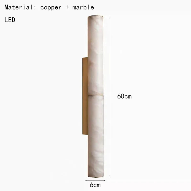 Axyaa Natural Marble LED Wall Lamp in Gold, Black, or Copper for Indoor Lighting