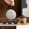 Axyaa Ceramic Tea Set: Pot, 3 Cups, Travel Bag - Minimalist Outdoor Souvenir Pack