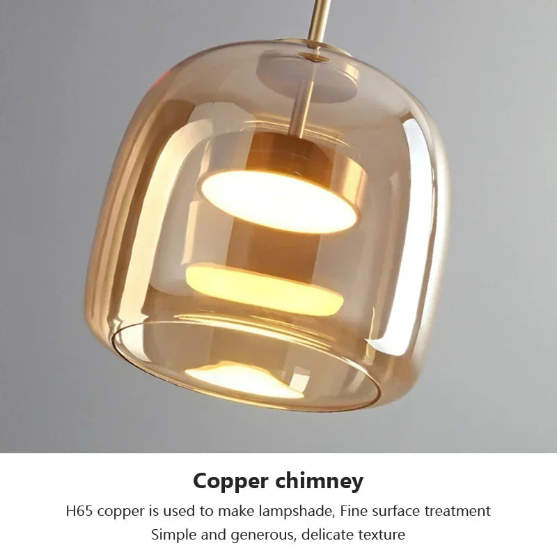 Axyaa Nordic Glass Pendant Lights: Modern Chandeliers for Home Restaurant Bar Cafe & Kitchen