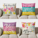Axyaa Floral Pattern Throw Pillow Cover for Sofa, Bedroom, Car - Home Decor