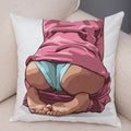 Axyaa Cartoon Lady Chest Decorative Pillowcase - Fashion Girl Design