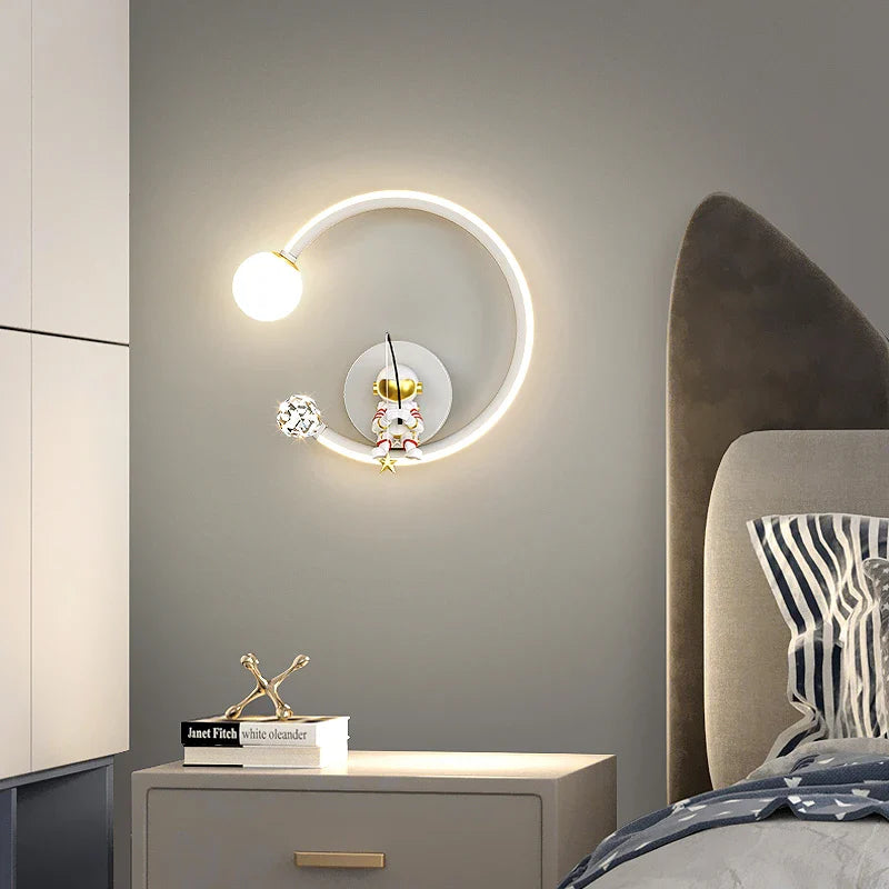 Axyaa Astronaut Wall Lamp - Gold White Black Bedroom Decorations