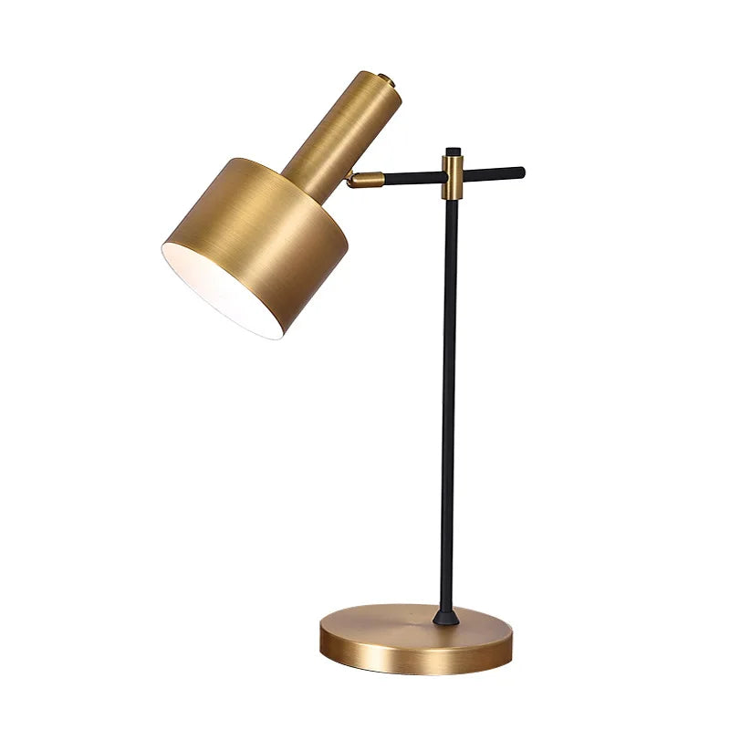 Axya Brass Table Lamp with Tricolored E27 Bulb, Warm Neutral White Light for Home and Hospitality.