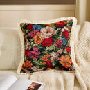 Axyaa Floral Cotton Linen Throw Pillowcase - 45x45 Jacquard Cushion Cover