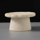 Axyaa Ceramic High Foot Dessert Plate Set: Unique Restaurant Dim Sum Tableware