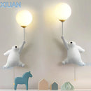Axyaa White Bear Wall Lamp for Kid's Room - Romantic Nursery Decor Night Light