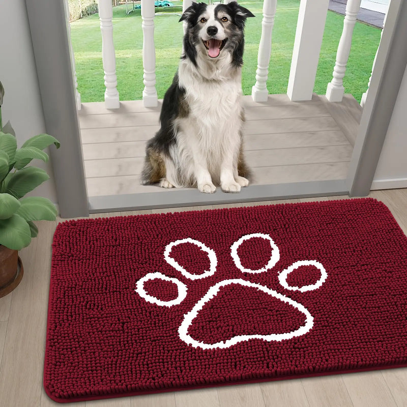 Axyaa Chenille Mud Mat: Quick Dry Dog Door Mat for Muddy Paws