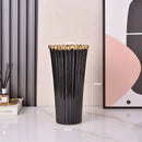 Axyaa Crown Ceramic Vase, Gold Black White, Modern Flower Ware, Home Decor Ornaments