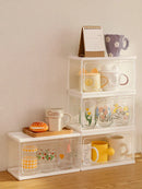 Axyaa Glass Cup Holder Tray Organizer for Kitchen and Living Room Storage