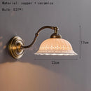 Axyaa Ceramic White Wall Light with Old Brass Finish - E27 Bulb - European Style