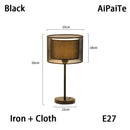 Axyaa Nordic Black/White Fabric Floor Lamp - Minimalist High Living Room Table Lamp