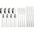 Axyaa 16-Piece Mirror Black Stainless Steel Cutlery Set for Kitchen Tableware