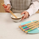 Axyaa Bamboo Chopsticks Spoon Set - Reusable Sushi Food Stick Gift Tableware
