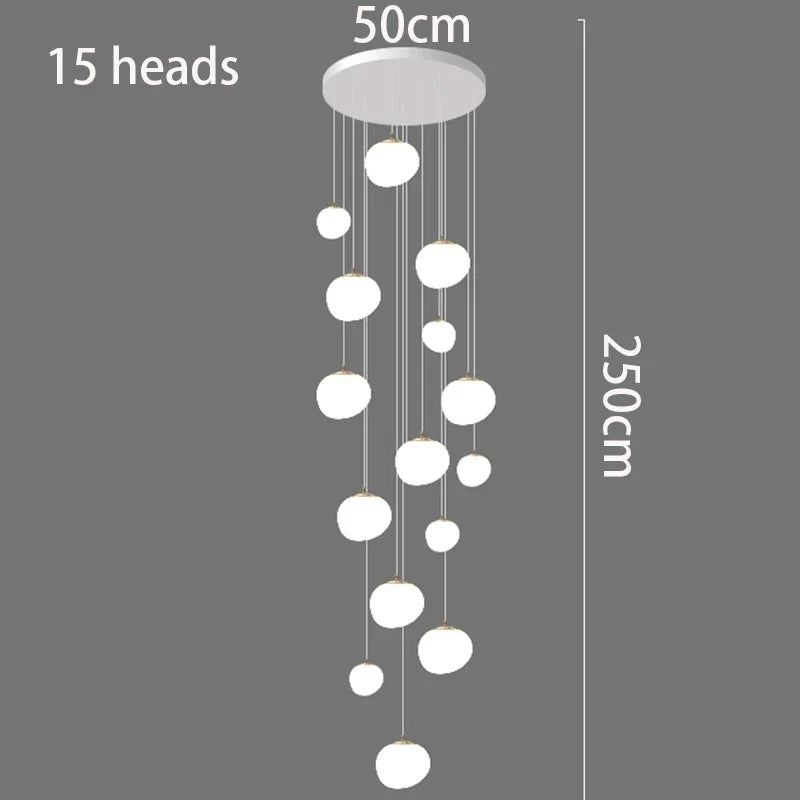 Axyaa Staircase Chandeliers Pendant Light Lamps, Modern Home Decor LED Lights for Living Room