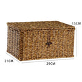 Axyaa Imitation Rattan Woven Storage Box with Lid - Home Organizer Basket