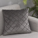 Axyaa Dark Gray Velvet Plaid Pillowcases - Nordic Home Decor Sofa Cushion Cover