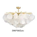 Axyaa Glass LED Chandelier: Modern Luxury Lighting Fixture for Living Room, Dining, and Bedroom