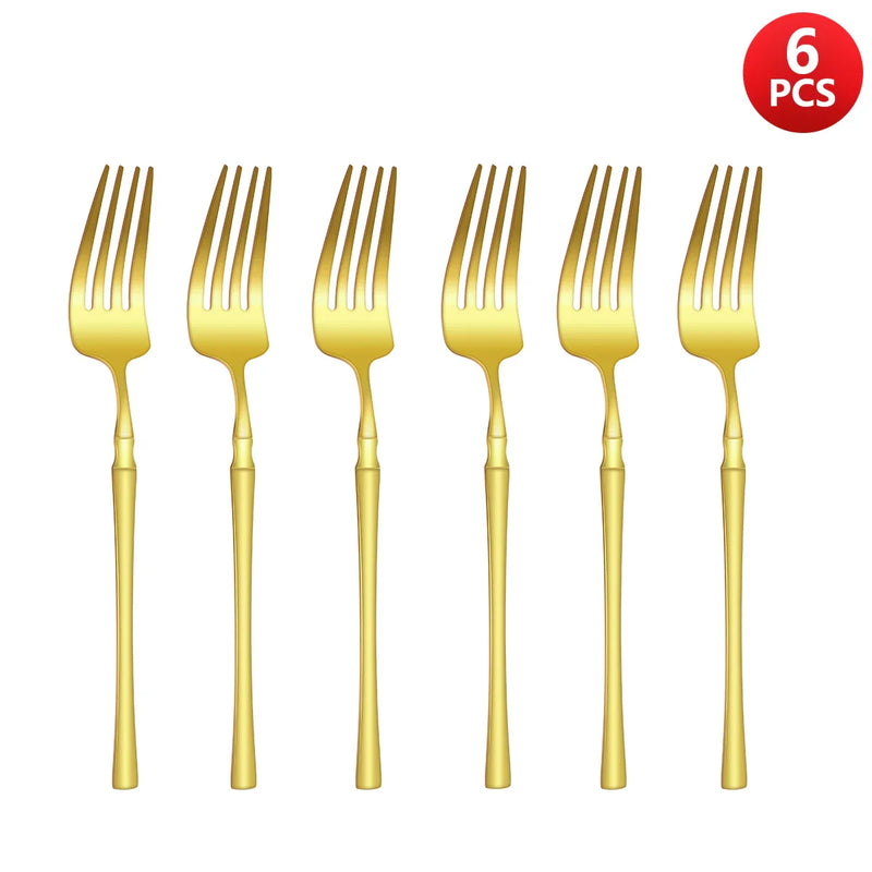 Axyaa Small Waist Gold Cutlery Set - Knife, Fork, Spoon Collection