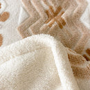 Axyaa Geometric Jacquard Fleece Blanket | Autumn Winter Plush Throw for Sofa