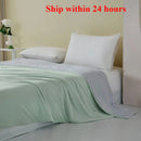 Axyaa Cool Silk Summer Quilt Single Double Ice Silk Machine Washable