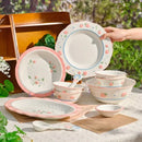 Axyaa Strawberry Hand-painted Ceramic Tableware Set for Household Dinner Plates