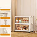 Axyaa Double-Door Plastic Storage Cabinet for Bedroom, Multi-Layer Organizer Box with Lid