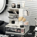 Axyaa Makeup Organizer: Multi-layer Cosmetic Storage Box with Dust-proof Drawers