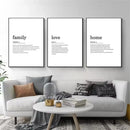 Axyaa Family Love Wall Art Black White Poster Canvas Painting Home Decor