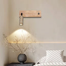 Axyaa Wood Yellow Travertine LED Wall Lights - Adjustable Angle Button Switch