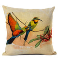 Axyaa Elegant Floral Bird Pattern Linen Cushion Cover 45x45cm for Living Room Sofa