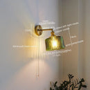 Axyaa LED Copper Glass Wall Light Fixture Retro Style Mirror Bar Lamp