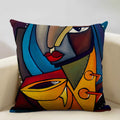 Nordic Style Abstract Painting Girl Cushion Cover by Axyaa