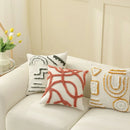 Axyaa Ivory Chenille Abstract Line Art Cushion Cover 45X45cm