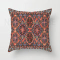 Axyaa Red Plush Moroccan Ethnic Sofa Cushion Cover -  Customizable 40x40 50x50 60x60