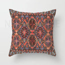 Axyaa Red Plush Moroccan Ethnic Sofa Cushion Cover -  Customizable 40x40 50x50 60x60