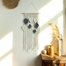 Axyaa Macrame Leaf Tapestry Wall Hanging with Tassels & Bohemian Nordic Aesthetic