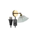 Axyaa Glass Lampshade Pull Chain LED Wall Light Fixture for Bedroom Home Indoor Lighting