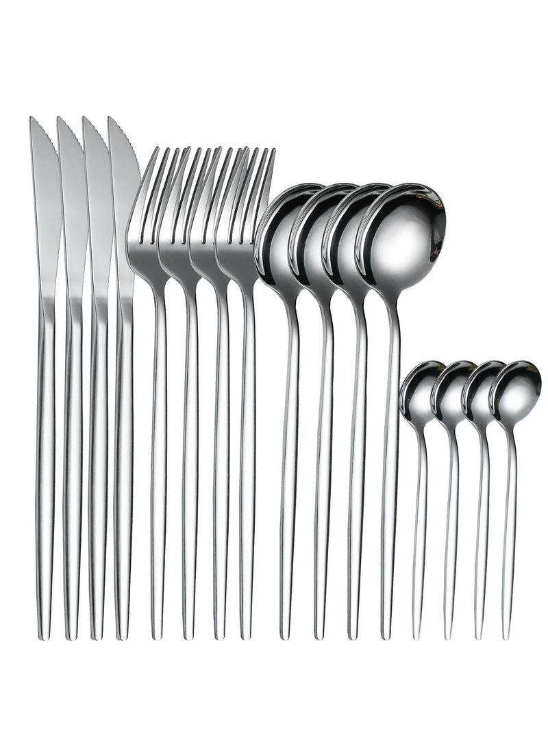 Axyaa 16-Piece Gold Cutlery Set Stainless Steel Tableware Kit