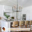Axya LED Gold & Black Candle Chandelier: Modern American Living Room Light