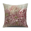Axyaa Pastoral Floral Cushion Cover: Elegant Linen Home Decor for Sofa, Square Flower Pillow