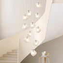Axyaa Modern LED Ring Stairs Pendant Light Chandeliers for Living and Dining Room
